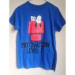 Snoopy Shirt Motivation Level 0 Size Small 100% Cotton